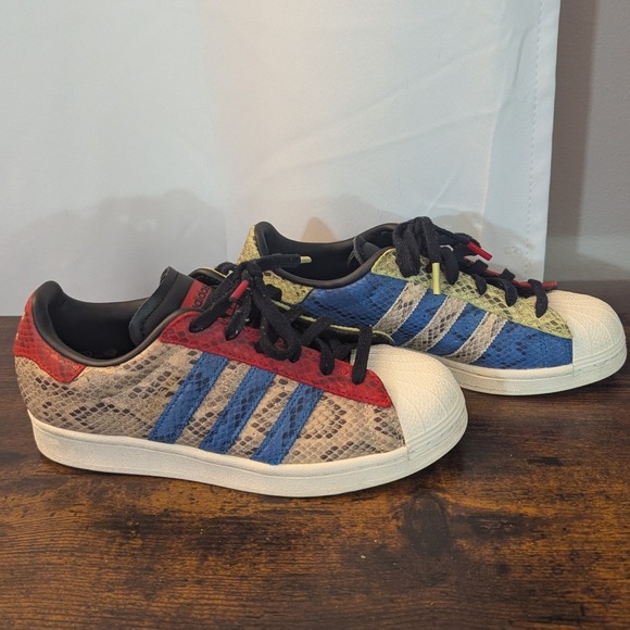 adidas Shoes - Adidas Originals Superstar Snakeskin Multi-Color Blue Red Yellow Sneakers